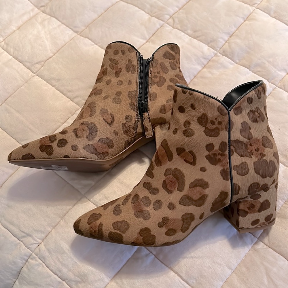 Cole Haan animal print calf hair booties